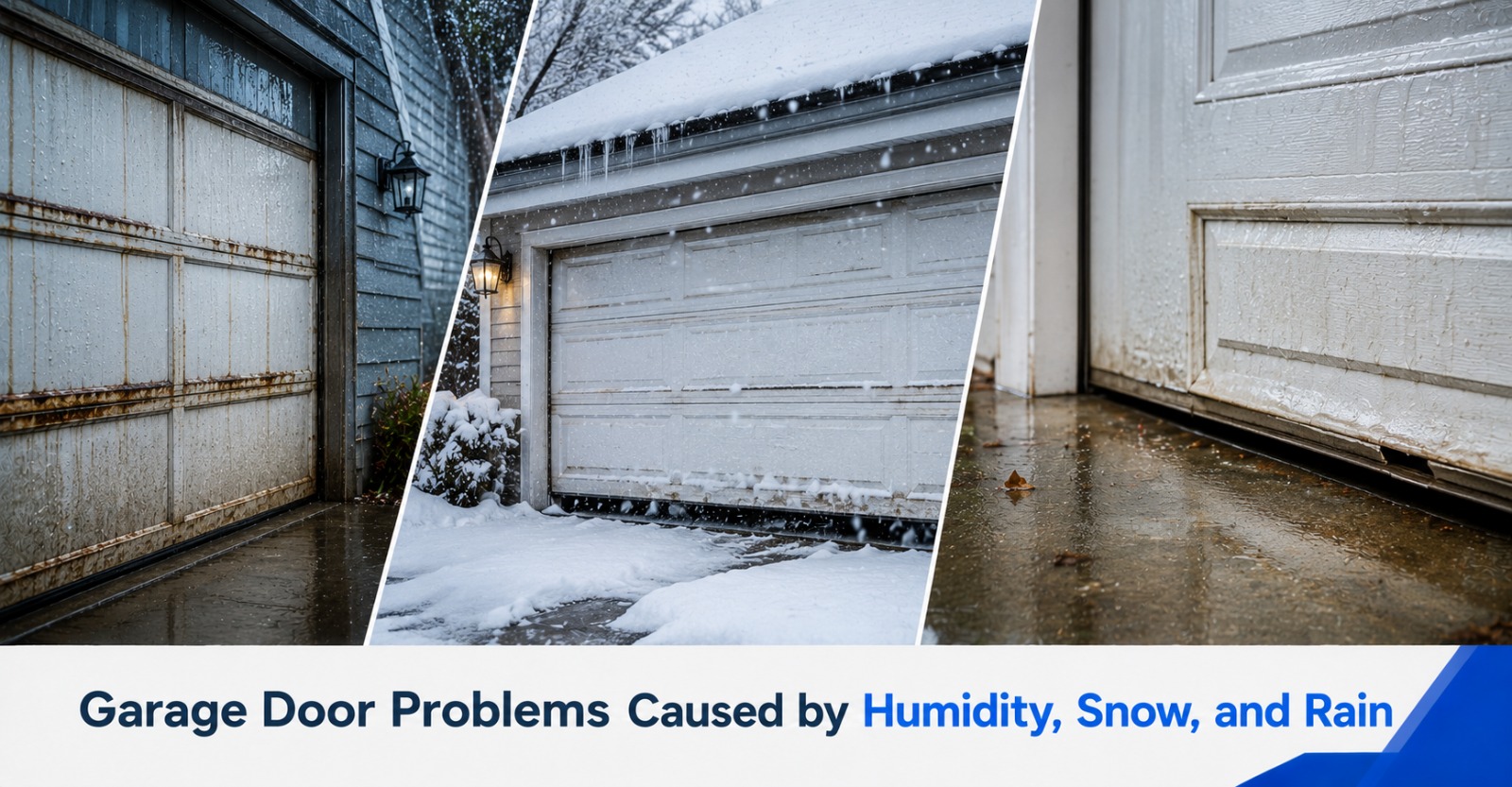 Garage Door Problems Caused by Humidity, Snow, and Rain