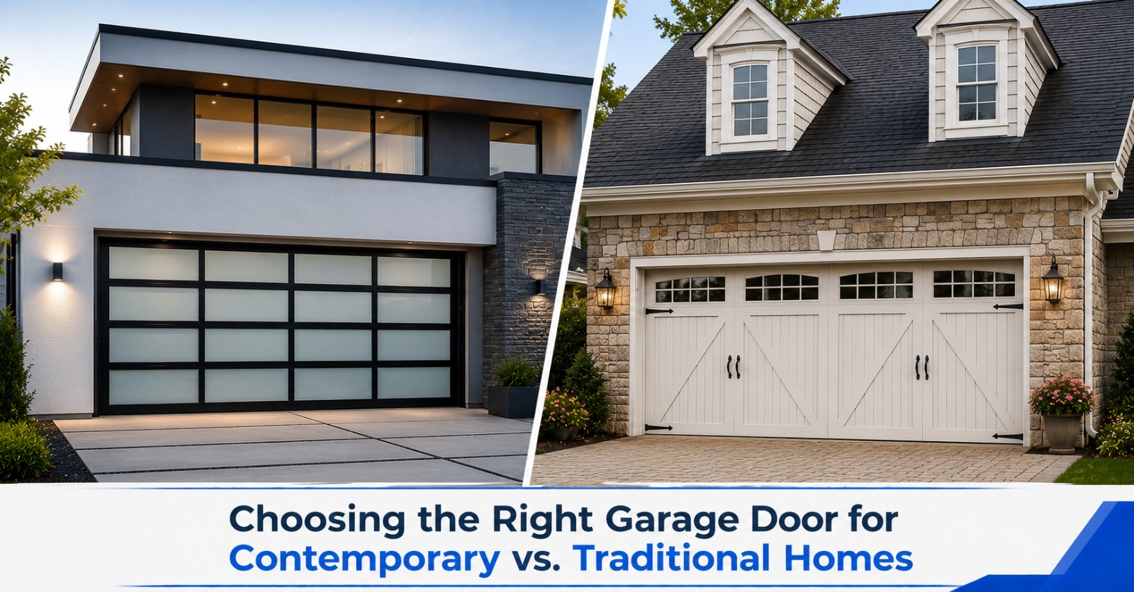Choosing the Right Garage Door for Contemporary vs. Traditional Homes