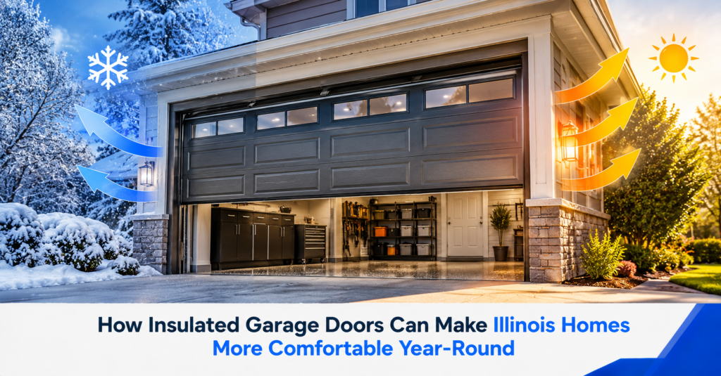 Insulated garage door Illinois home