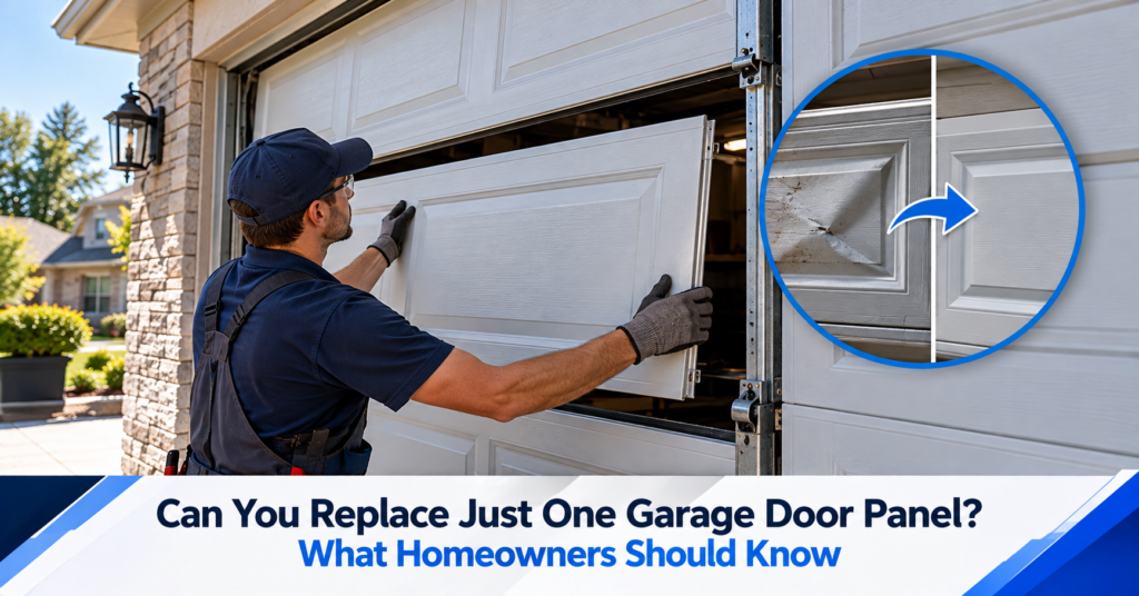 Damaged garage door panel replacement